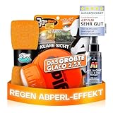Auto Scheibenversiegelung Set: Soft99 Glaco Roll On Max (300ml) + Glasreiniger (100ml) Glas Versiegelung + Shiny Freaks Microfasertuch,Regenabweiser Autoscheiben,Autoscheiben Versiegelung