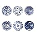 Binoster Set de Cuencos de Cereales Estampados, 6 Individuales Diseños japoneses Cuencos de Ceramica para Cereales/Sopa, Conjunto de 6