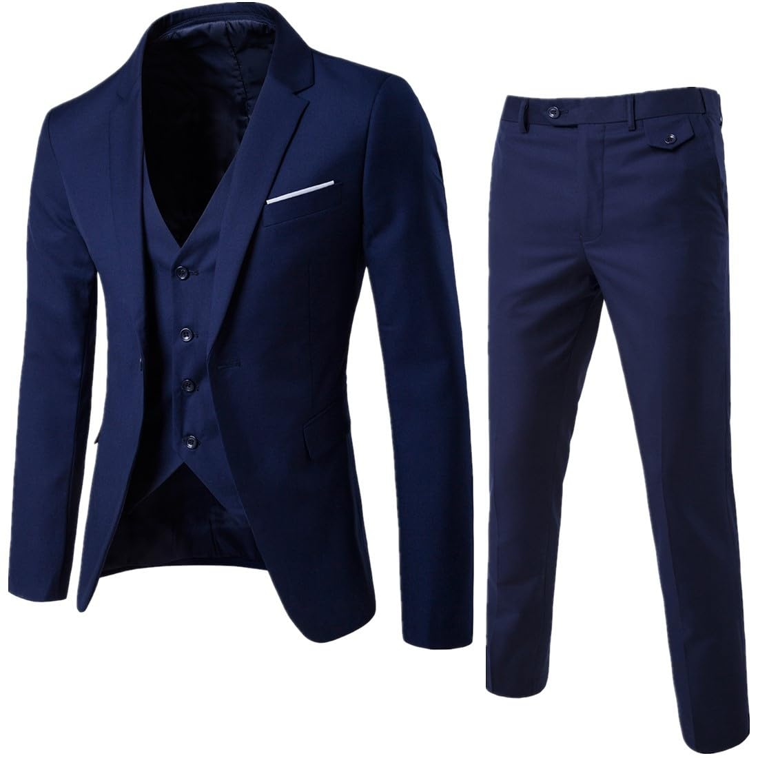 Traje de boda ajustado de 3 piezas para hombre, esmoquin formal con un botón, para novios, padrinos de boda, fiesta de graduación
