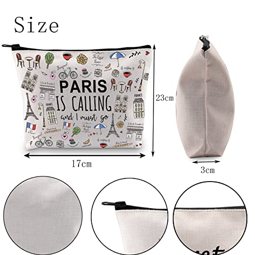 Paris Themed Gifts Paris is Calling and I Must Go Cosmetic Bag Paris Lover Gift (Paris is Calling UK) - Image 2