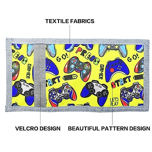 Image of AI-DEE RFID Trifold Canvas Outdoor Sports Wallet for Kids - Front Pocket Wallet with Magic Sticker