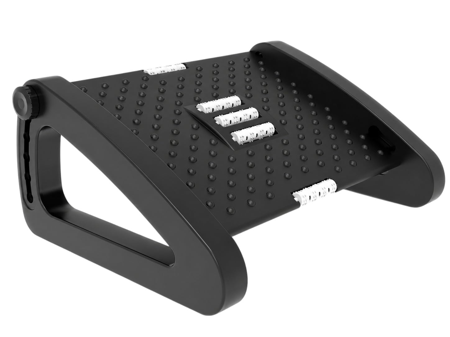 TechHark® Adjustable Footrest with Massage Surface, Ergonomic Design for Office and Home Under Desk Foot Rest, Height Adjustable, Black(6-Month Warranty)-image-22