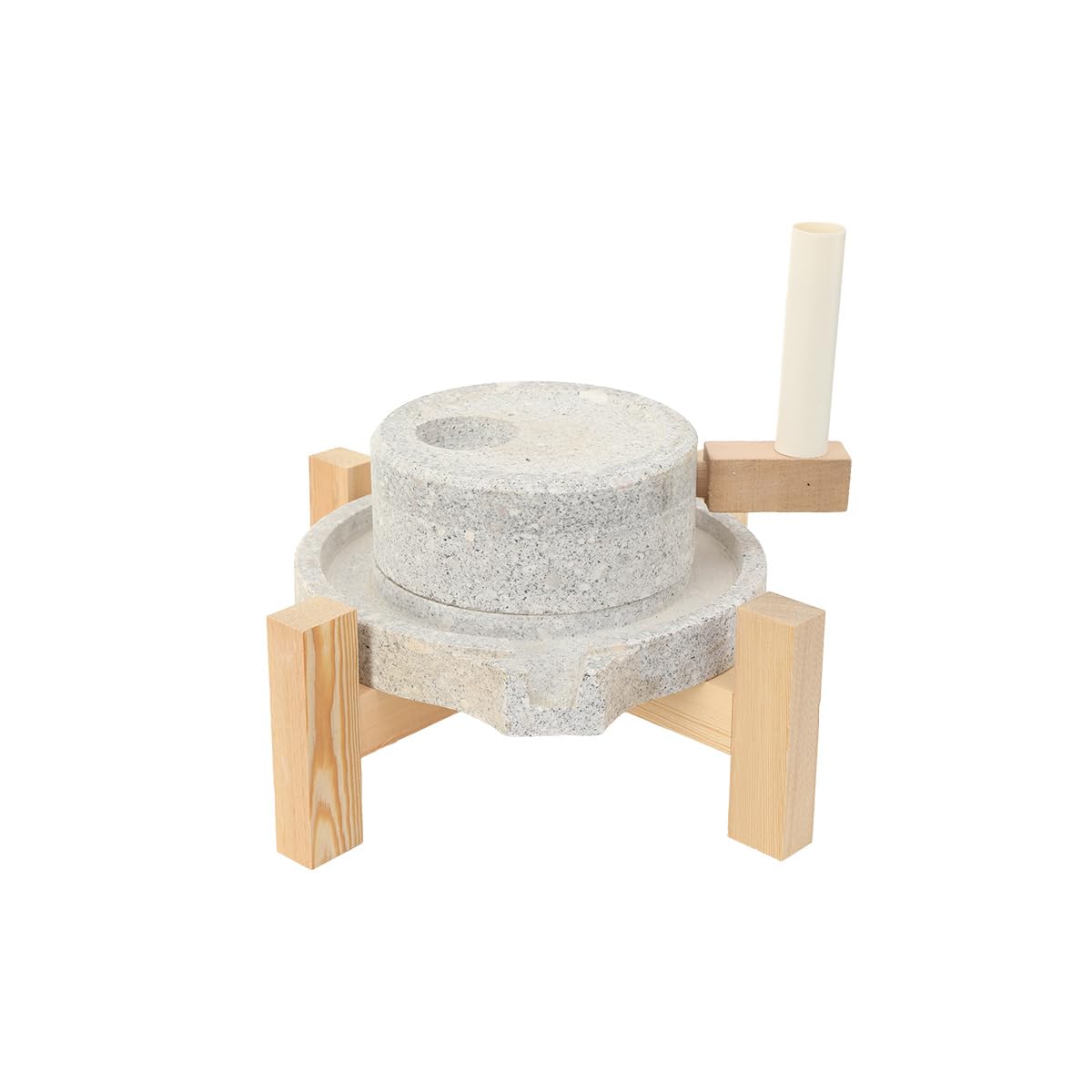 Handgemachte Steinmühle Mühle, Manuell Steinmahlwerk Gewürzzerkleinerer Small Coffee Grinder mit Holzrahmen, Handgemachte Haushalts-Alte Handmühle für Getreide, Bohnen und Gerste (7.8x11.8in)