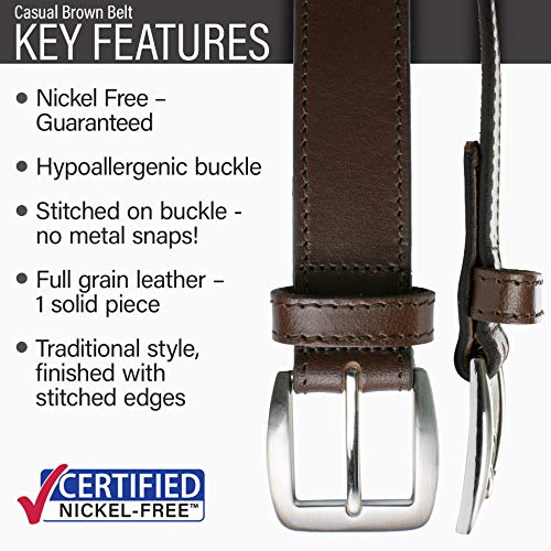 Casual Belt - Genuine Leather, Nickel-Free Buckle, Men's, 32-46 inch3