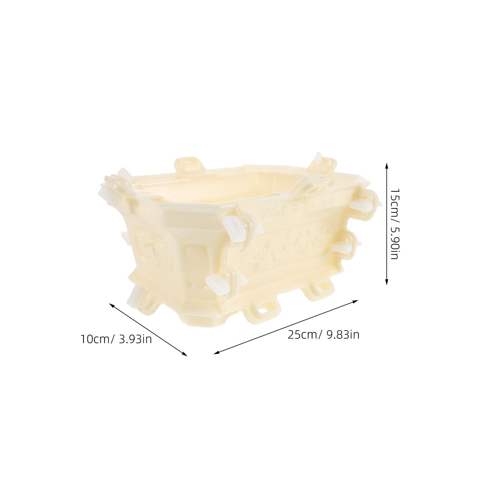LABRIMP Molde para maceta de hormigón hecho a mano 9.84x5.90x3.93 pulgadas con diseño floral y pájaro, molde reutilizable de plástico para decoración de balcón y jardín