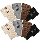 TOVINANNA 4 Pairs Women’s Short Acrylic Knitted Ankle Warmers Boot Toppers in Black, Light Gray, ...