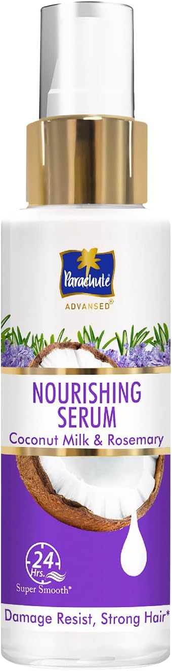 Parachute Advansed Nourishing Hair Serum for Women with Coconut Milk & Rosemary for Damage Resistance & Strong Hair with 24-Hour Super Smoothness 200ml