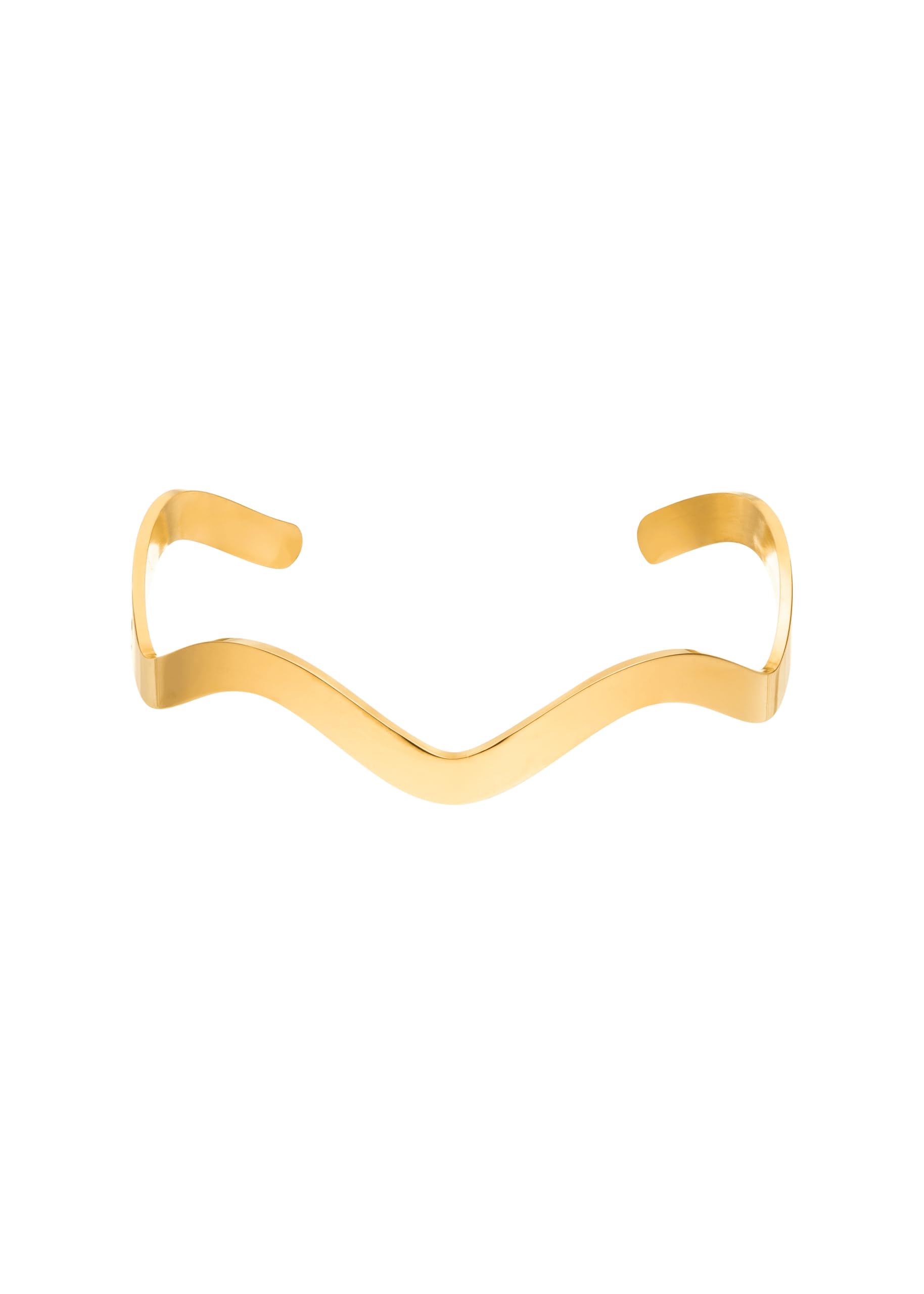 Purelei Wave Armcuff – filigraner Armreif mit Wellen-Design, wasserfest – Edelstahl, 14K vergoldet