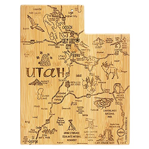 Totally Bamboo Destination Utah State Shaped Serving and Cutting ...
