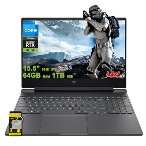 Image of HP Victus Gaming Laptop 15.6 inch FHD IPS 144Hz Intel 8-core i5-13420H (>i7-12650H) 64GB RAM 1TB SSD GeForce RTX 4050 Backlit Type-C B&O Fast Charging Win11 ICP Hub