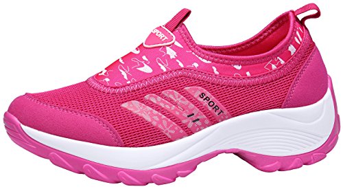 DENGBOSN Mujer Zapatos de Atletismo Zapatillas Atléticos Transpirables,XZ003-pink-EU Talla 35,Asia Talla 35