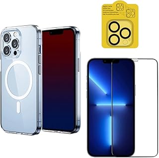 Capa Capinha Clear Case Compatível Com Magsafe Para iPhone 13, 13 Pro, 13 Pro Max + Película de Vidro 3D + Película de Câmera - (C7COMPANY) (iPhone 13 Pro (6.1))