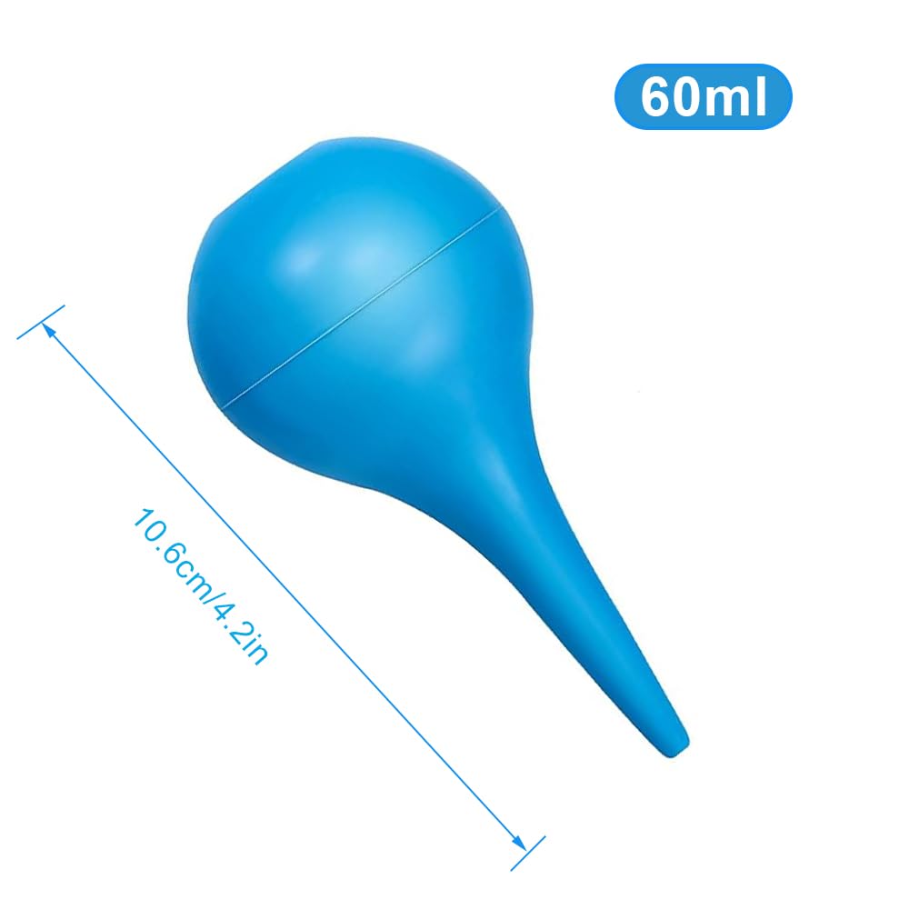Voarge 2 limpiadores de oídos, 60 ml, removedor de cerumen, de silicona, para una limpieza suave de cerumen, enjuague de oído, azul