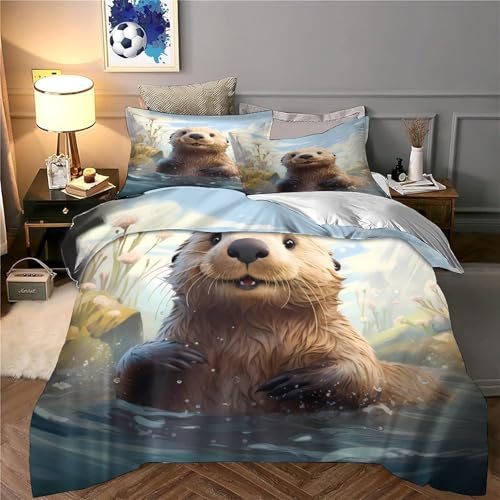 Housse de couette loutre 3D de qualité supérieure 135x200 - 6