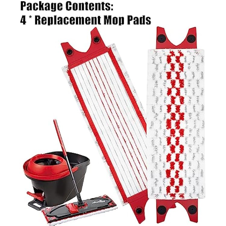 Chuancheng 4 Pcs Microfibre Replacement Floor Mop Pads for VILEDA EASYTWIST Vacuum Cleaner Floor Cover Cloth Wipes