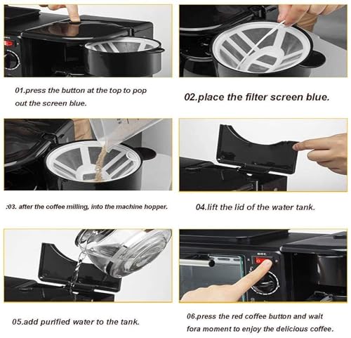 ASerZenith 3 In 1 Breakfast Maker Station - Multifunction Machine With Mini Toaster, Electric Oven, Frying Pan & Egg Sandwich Maker For Breakfasts (Pink) - Image 7