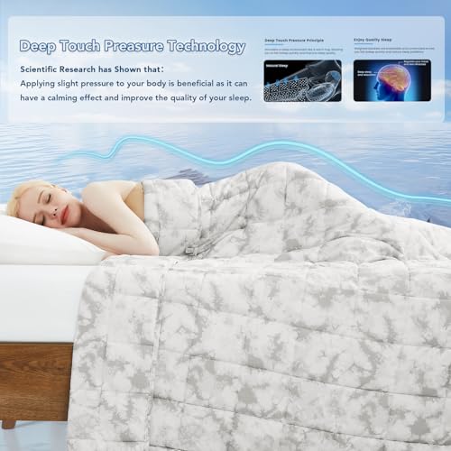 Topcee Weighted Blanket for Adults (20 lbs, 60" x 80") Queen Size Soft Cooling Heavy Blanket Sleeping, Apply to 190-210 lbs Body, Thick Breathable Blanket with Glass Bead, Easy Care