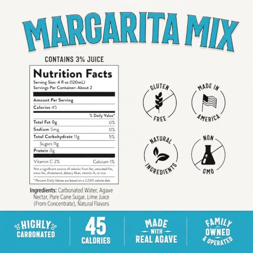 Image of Owen's Premium Non-Alcoholic Sparkling Cocktail and Mocktail Mixer, Drink Mixer for Cocktails, Mocktails, and Party Beverage, 24 Pack of 8.2 fl oz Cans (Margarita Mix)