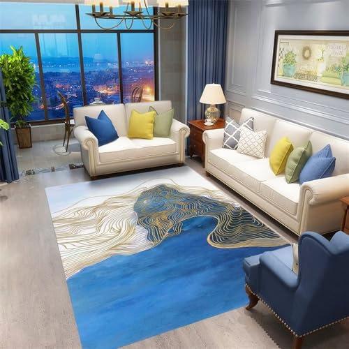Grand tapis de restaurant abstrait bleu pour une ambiance moderne - 2