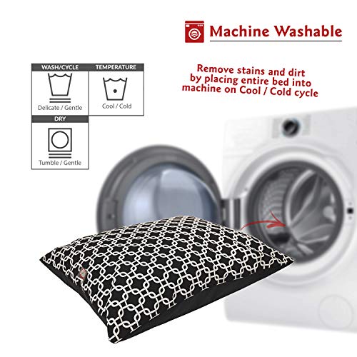 Image of Majestic Pet Rectangle Medium Dog Bed Washable - Non Slip Comfy Pet Bed - Dog Crate Bed Super Value Pillow Dog Bed - Dog Kennel Bed for Sleeping - Dog Bed Medium Breed 35 x 28 Inch - Links Black