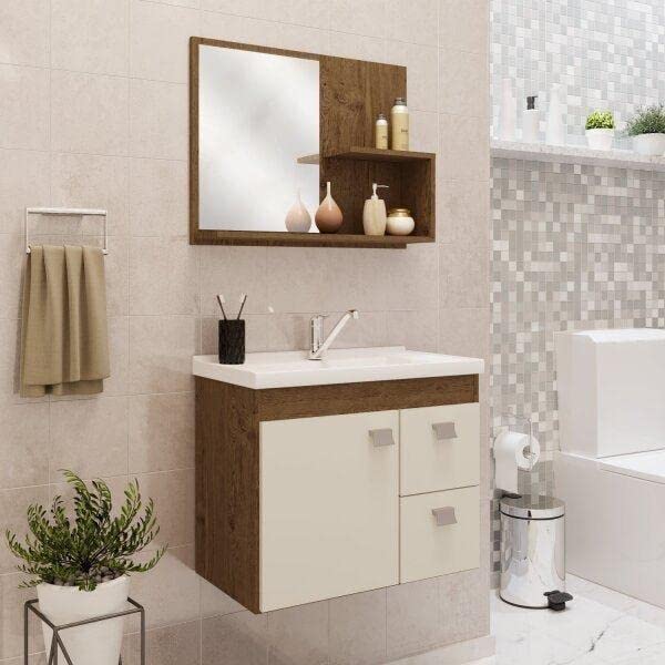 Gabinete Suspenso com Cuba e Espelheira Isa MGM Móveis