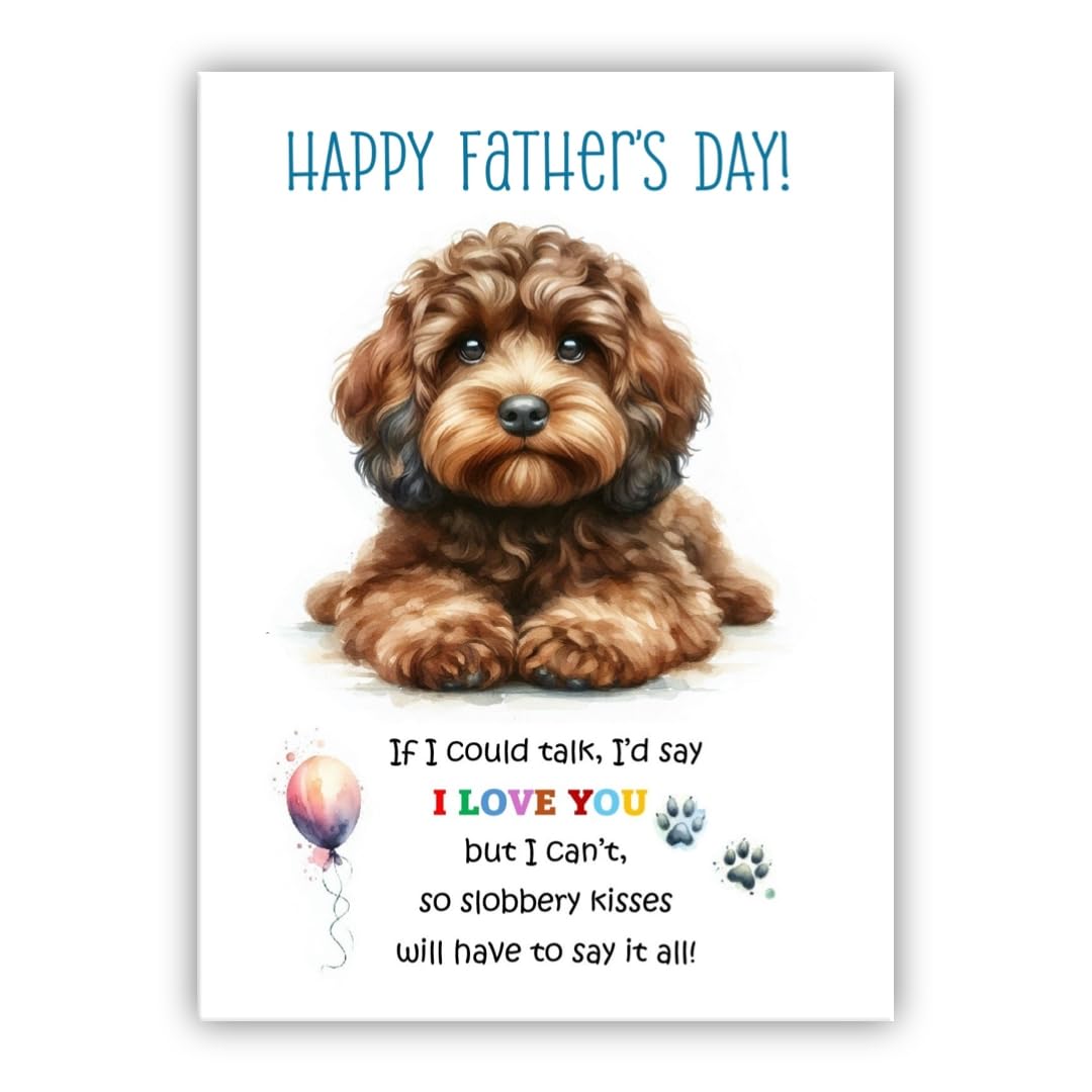 Father's Day Card from the dog. Dog Lovers Card. Fathers Day card from the dog. Differenet breeds. (Cavapoo brown)