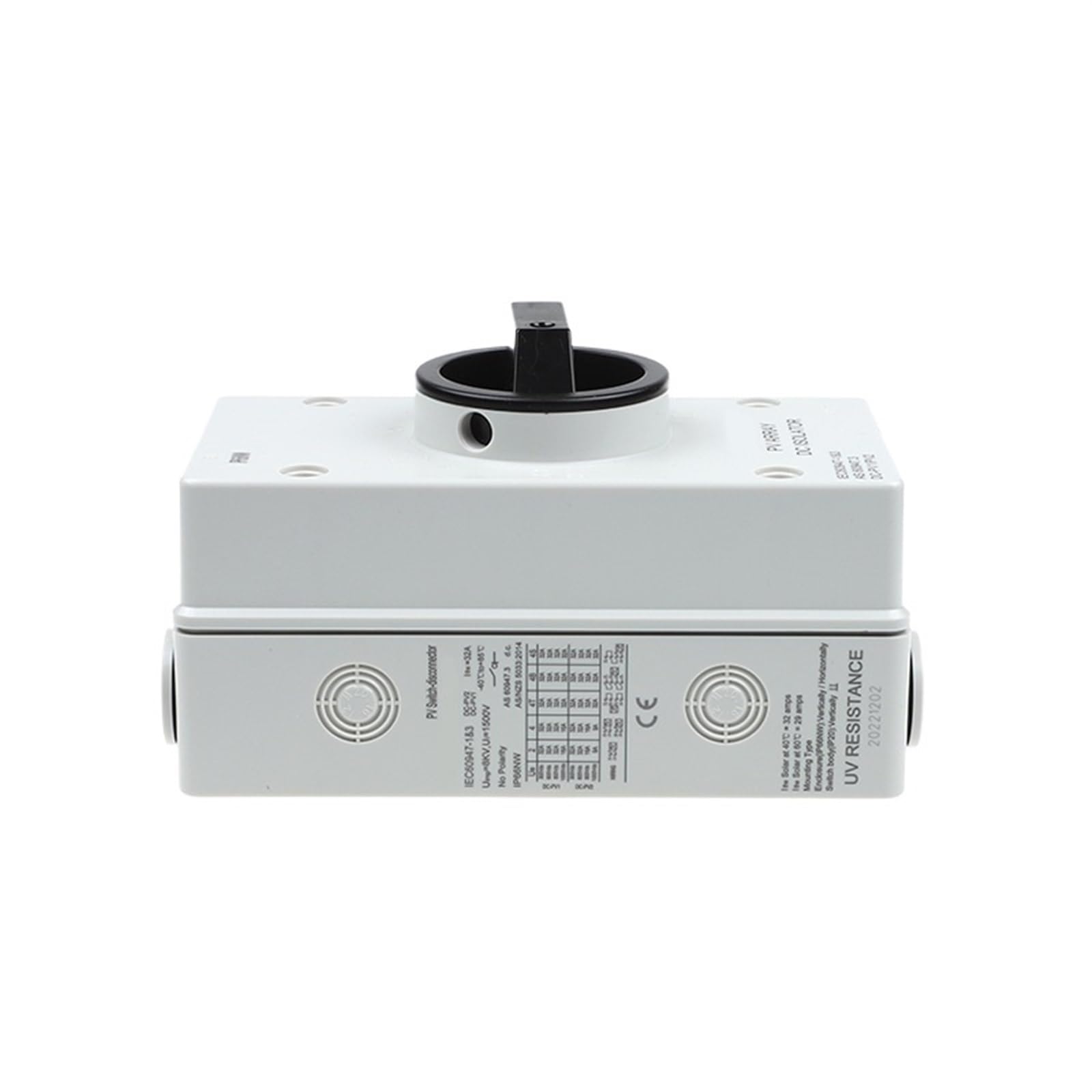 COKYIS Interrupteur d'isolement série DSC, boîte en Plastique Externe 32A 300V-1200V DC, Interrupteur de Charge photovoltaïque (Size : 2P 16A/1000V)