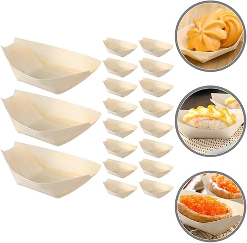 Miniatura 6 de Kichvoe 120 platos desechables de sushi para aperitivos, para fiestas, bodas y barbacoas, recipientes decorativos únicos para servir aperitivos y