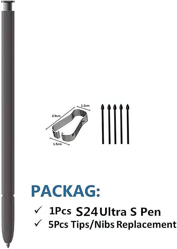 S24 Ultra S Pen for Samsung Galaxy S24 Ultra All Versions,Stylus Touch S Pen 0.7mm Pen Tips,4096 Levels of Pressure (Black)