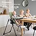 Kinder King Convertible High Chair for Babies & Toddlers, Adjustable Baby Feeding High Chair with Removable Double Tray, Simple Compact Fold for Space-Saving, 2 Built-in Wheels, Easy to Clean, Green