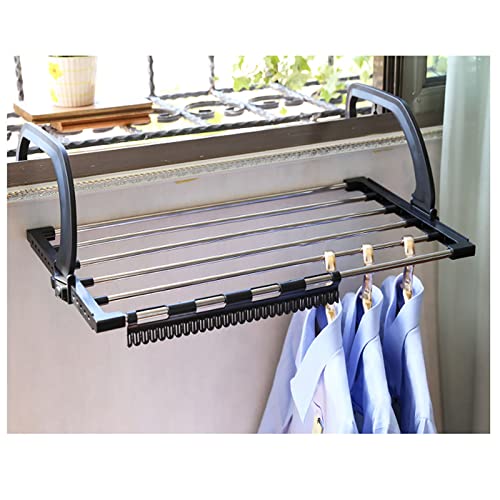 Étendoir en Acier Inoxydable Multifonction Pliable pour Balcon et radiateur avec Bras réglable