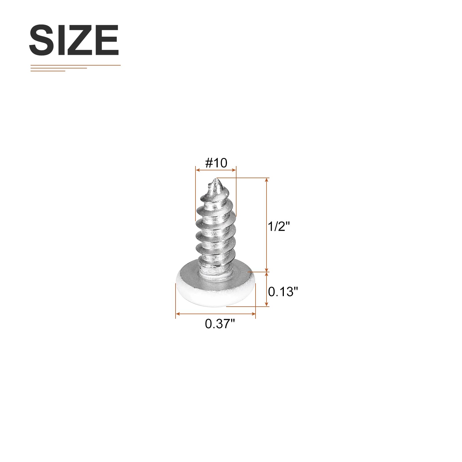 DTGN #10x1/2" White Screws 100Pack - 304 Stainless Steel Pan Head Phillips Sheet Metal Screw Self-tapping Screw Wood Screws - Image 2
