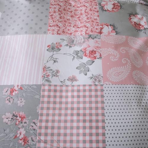 PRIME LINENS Polyester Cotton King Duvet Cover Set 4 Pcs Bedding Set 1 Quilt Cover 2 Pillow Cases And 1 Fitted Sheet Included Machine Washable (Floral Grey) - Cosy Home Interiors PRIME LINENS Polyester Cotton King Duvet Cover Set 4 Pcs Bedding Set 1 Quilt Cover 2 Pillow Cases And 1 Fitted Sheet Included Machine Washable (Floral Grey) - Image 4