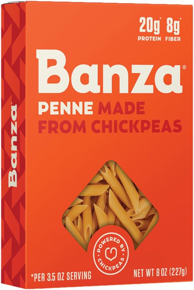 Banza Chickpea Penne Pasta: High Protein & Lower Carb (6-pack) (Penne)