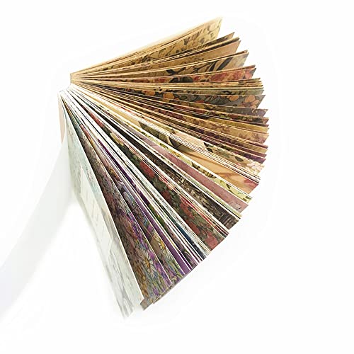 100Sheets Vintage Scrapbooking Supplies, Journaling Material Paper,Scrapbook Paper,Decorative Craft Paper, For Junk Journal Diary Journal Embellishment Supplies Diy Craft (Flower) #TOP2