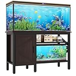 YITAHOME 55-75 Gallon aquarium stand with Power Outlets, Heavy Duty Metal Fish Tank Stand, Cabinet for Fish Tank Accessories Storage suitable for Fish Tank, Turtle Tank, 880LBS Capacity, Brown