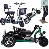 3-rädriger Mobilitätsroller leicht zu manövrieren Mobilitätsroller für Erwachsene Faltbares leichtes 3-Rad-Design Mit Korb und Bequemer Sitz für ältere Menschen und Behinderte (B)