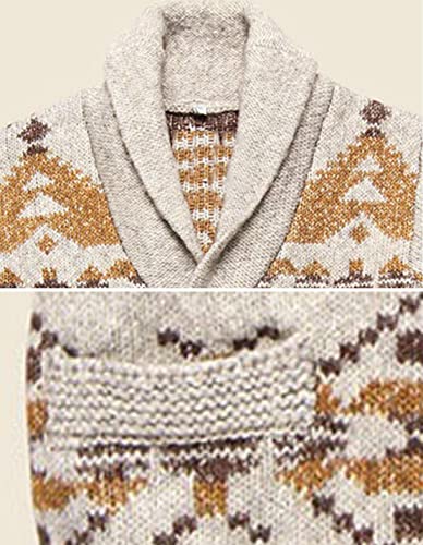 Men's Fashion Thick Tribal Ethnic Print Sweater Button Down Long Sleeve Oversized Jacquard Knitted Cardigan4