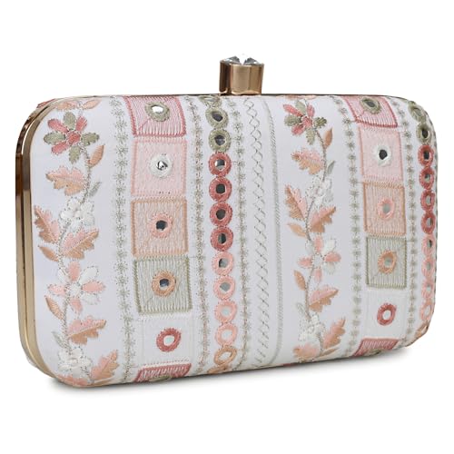 Image of LONGING TO BUY Hand Crafted Designer Box Clutch - Zari Embroidery For Women