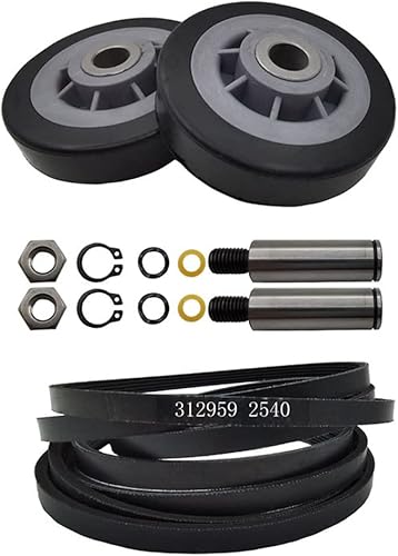 12001541 303373 303373K Kit de rodillo de tambor de secadora y reemplazo de correa de tambor de secadora 3-12959, adecuado para maytag, kenmore,