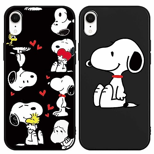 2 pezzi Cover per iPhone XR 6.1 Custodia Morbide Cute Cartone Animato Disegni Protettivo Opaco Bumper Ultra Sottile Case Custodie per XR silicone tpu