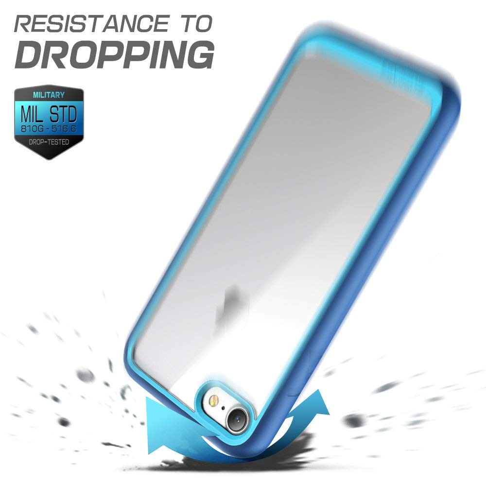SUPCASE Hülle für iPhone SE 2022 5G, iPhone 7 / iPhone 8 / iPhone SE 2020 Handyhülle Bumper Case Transparent Schutzhülle [Unicorn Beetle Style], Blau