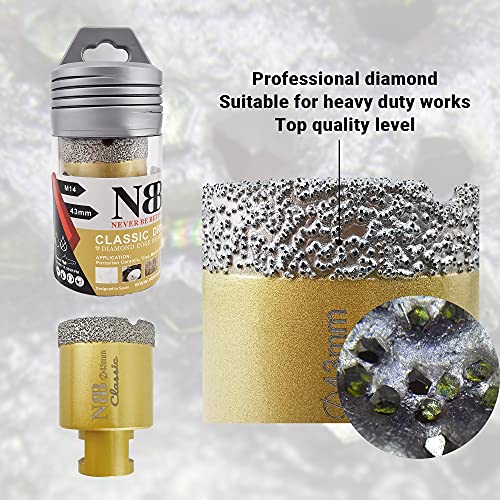 NBB vacuum brazed diamond hole saw with M14, Classic Golden type - Image 3