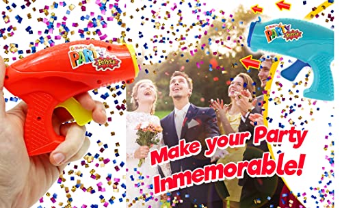 Image of JA-RU Confetti Poppers for Kids (6 Pack) Colorful Party Poppers Confetti Shooters, Confetti Gun, Party Favors for Gender Reveal, Wedding, Birthday & New Year's Eve | 955-6s