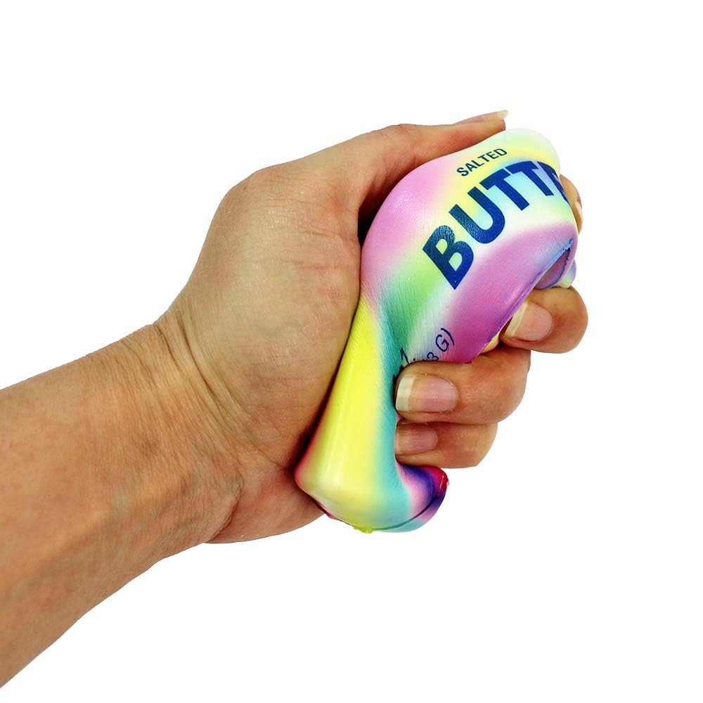 Butter Squishy Squeeze Spielzeug Regenbogen 12er Set | Langsam rückformend, Ca. 13 x 4 cm, Ab 3 Jahren, Antistress Spielzeug, Bunte Regenbogen-Optik