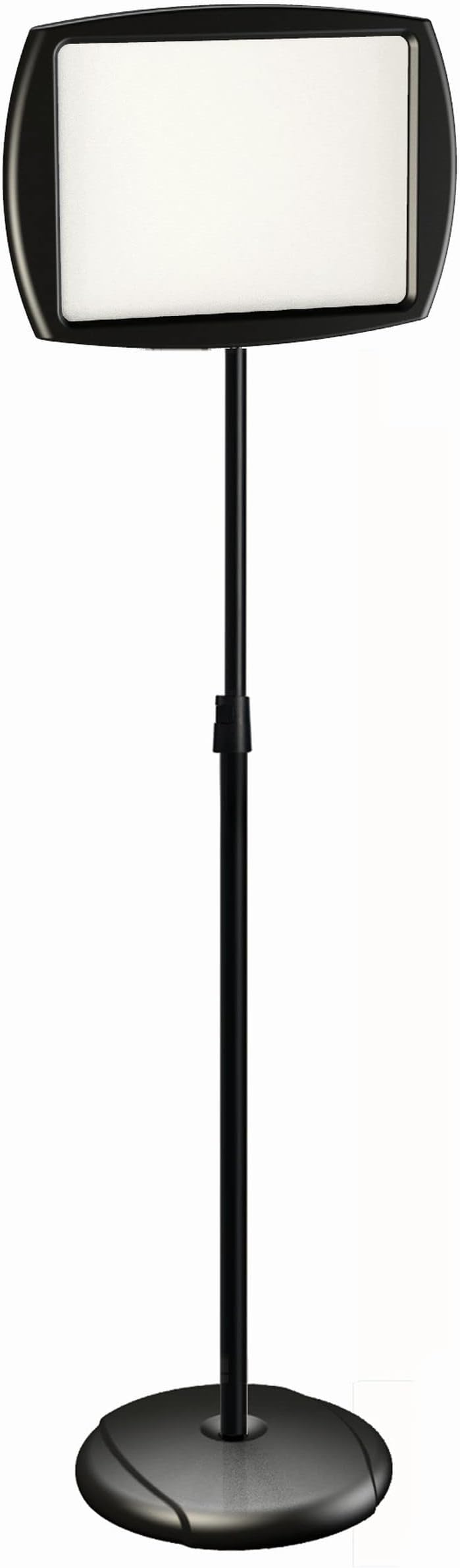 MasterVision Floor Stand Sign Holder, Rectangle, 15 x 11, 66" high, White Surface, Black Steel Frame
