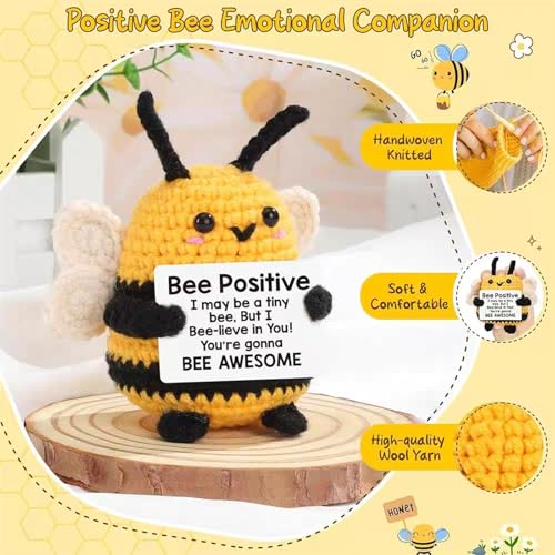 Image of 1 Piece, Crochet Toys, Bee Soft Toy, Cute Handmade Gift for Women, Men, Friends, Desk Decor, Home Decor, Stress Relief Companion, Travel Buddy