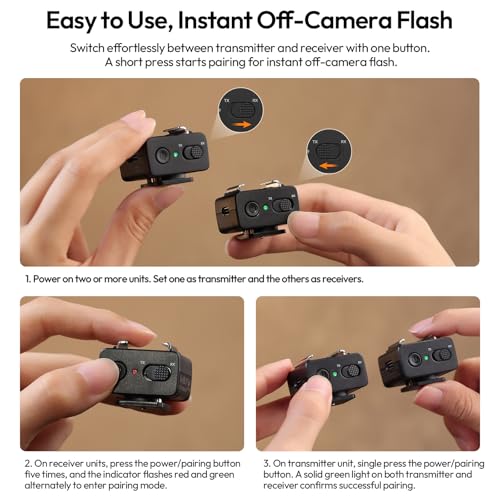 Image of ULANZI LA10 Mini Flash Trigger for Sony, Canon, Nikon, Fujifilm, Olympus DSLR Cameras - 2.4G Wireless Flash Trigger Receiver & Transmitter, Off-Camera Flashes, Universal Hot Shoe, Multi-Light Setup