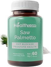 Healthcom Saw Palmetto Extract Capsules 500mg| Pure and Natural Herbal Supplement| Ayurvedic Medicine for Better Hormonal Balance| Overall Wellness| 60 Capsules