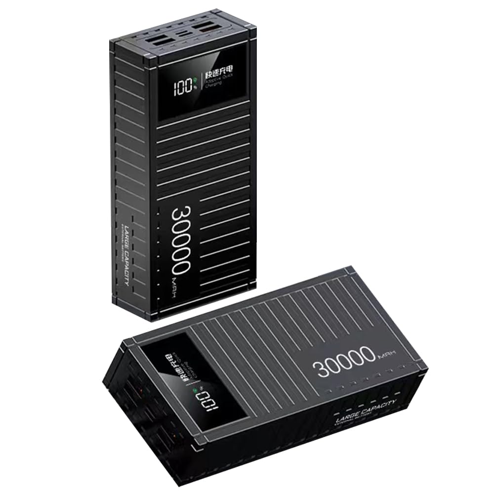 Power Bank ad Alta capacità da 50000 mAh, Caricabatterie Portatile a Ricarica Rapida PD66W con 4 uscite, Batteria Esterna con Display LED per Telefoni Tablet(Size:50000mAh,Color:Nero)